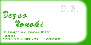 dezso monoki business card